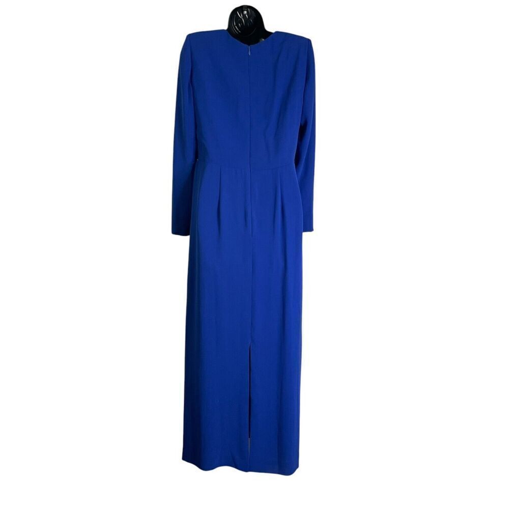 Lilli Diamond Vintage Blue Sheath Midi Rhinestone Beaded Dress Long Sleeve 10 - Picture 2 of 15
